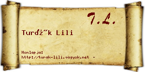 Turák Lili névjegykártya